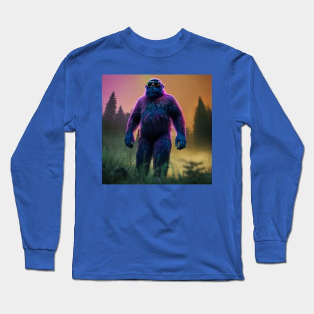 Dope Sasquatch in Nature Long Sleeve T-Shirt by Grassroots Green